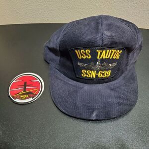 Vintage USS Tautog SSN-639 Embroidered Submarine Navy Corduroy Hat‎ USA
